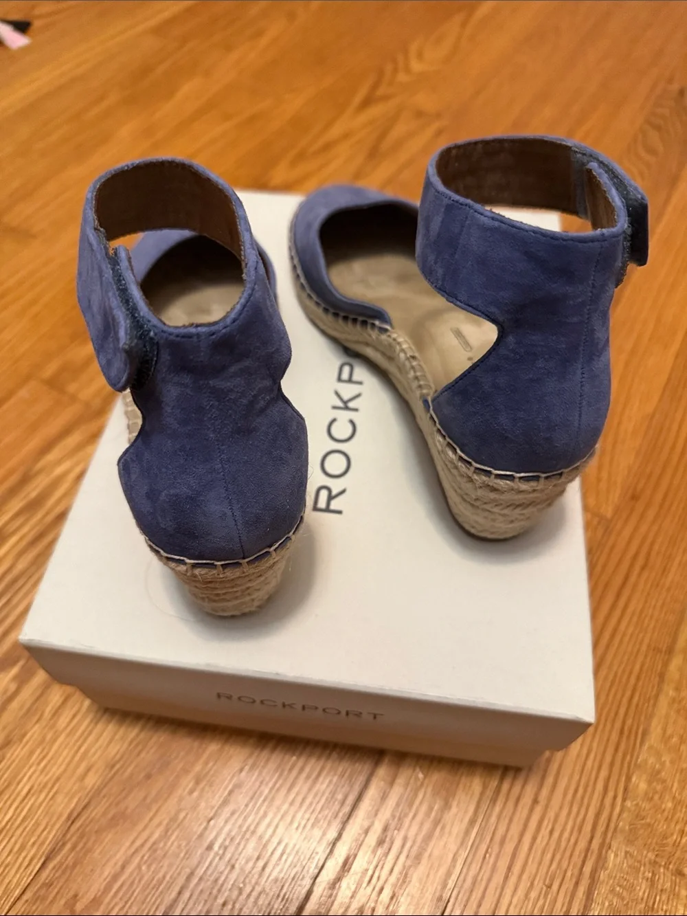 Rockport Blue Suede Ankle-Strap Espadrilles